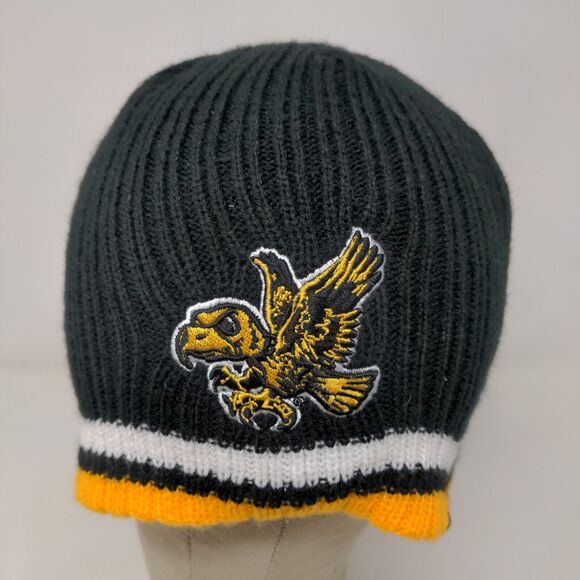 Franchise Club Iowa Hawkeyes Men's Knit Beanie Hat Black Embroidered Bird Logo - Picture 3 of 12